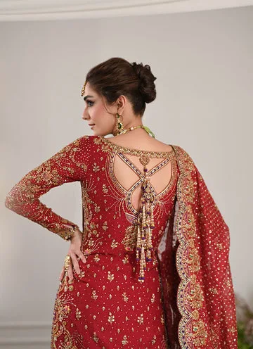 Pakistani Bridal Dress Red Kameez and Lehenga Style 4
