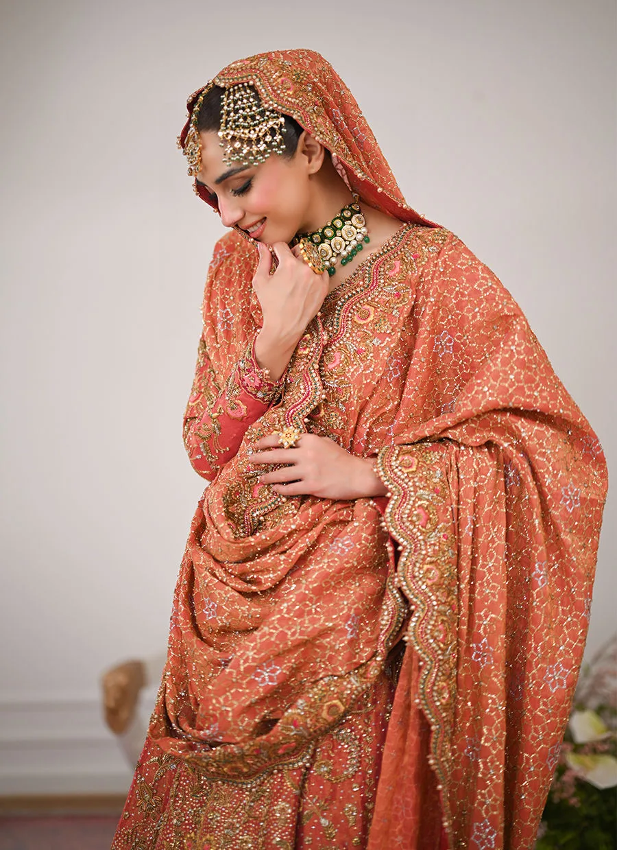 Luxury Pakistani Bridal Dress Farshi Lehenga Kameez Dupatta 4