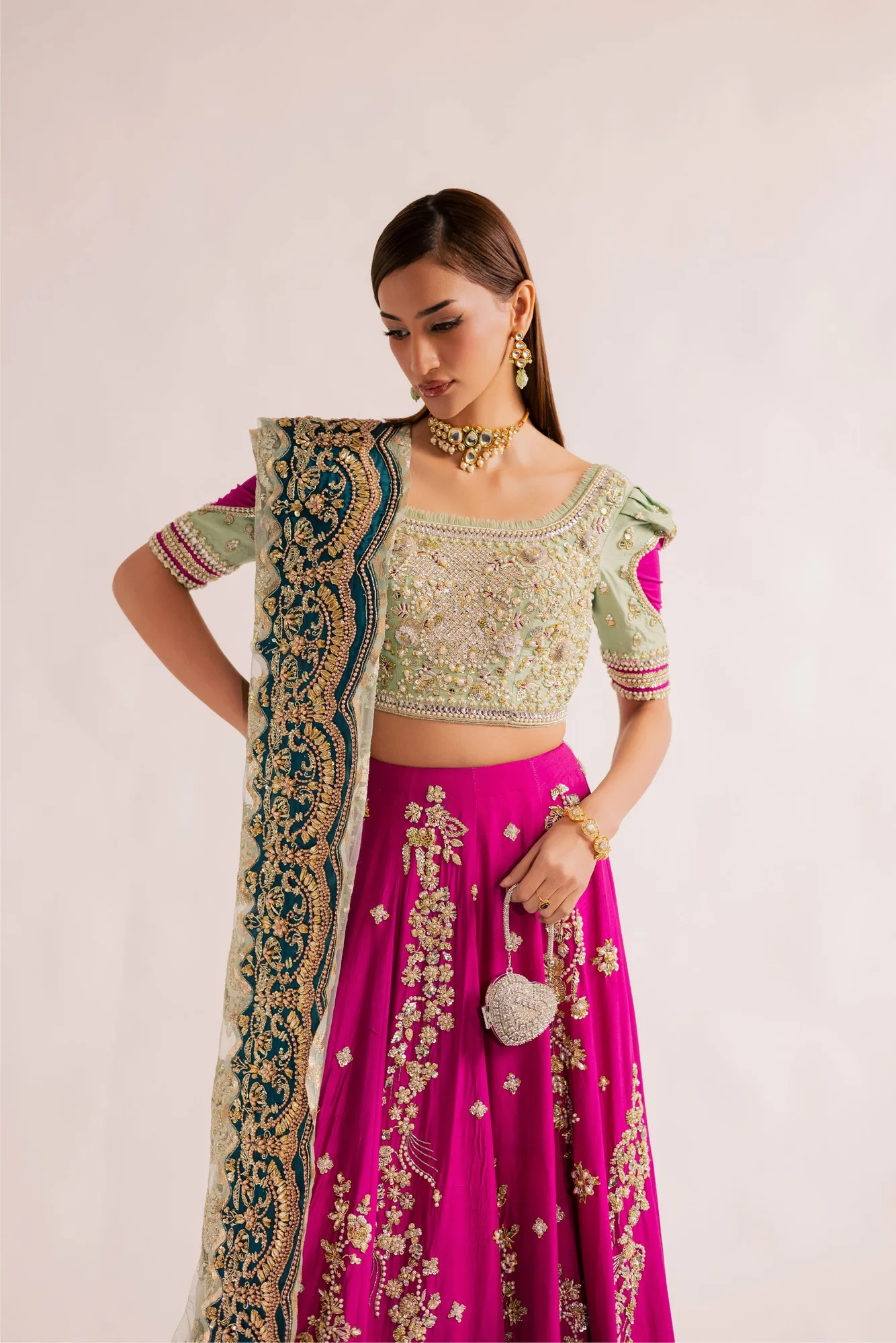 Elegant Mint Green Pakistani Bridal Dress for Weddings 2