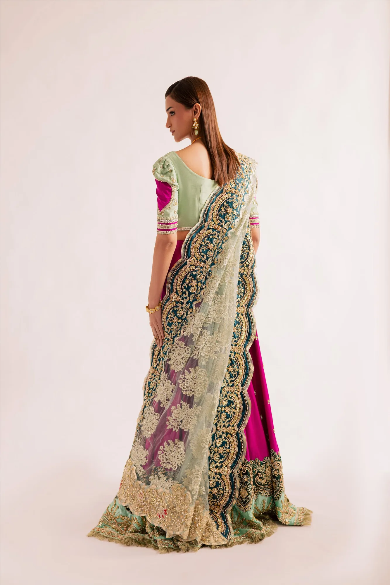 Elegant Mint Green Pakistani Bridal Dress for Weddings 4