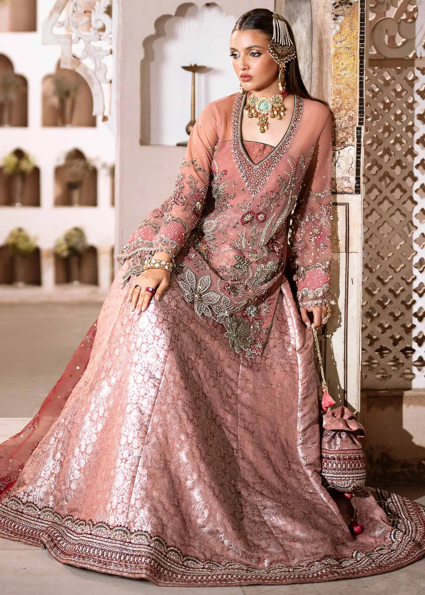 Light Pink Pakistani Wedding Dress with Embellished Details 3