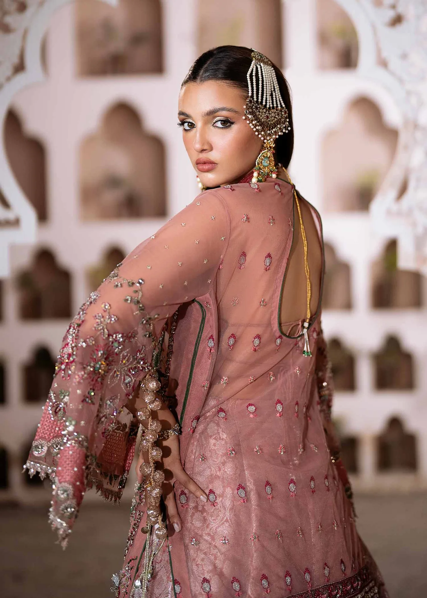 Light Pink Pakistani Wedding Dress with Embellished Details 4
