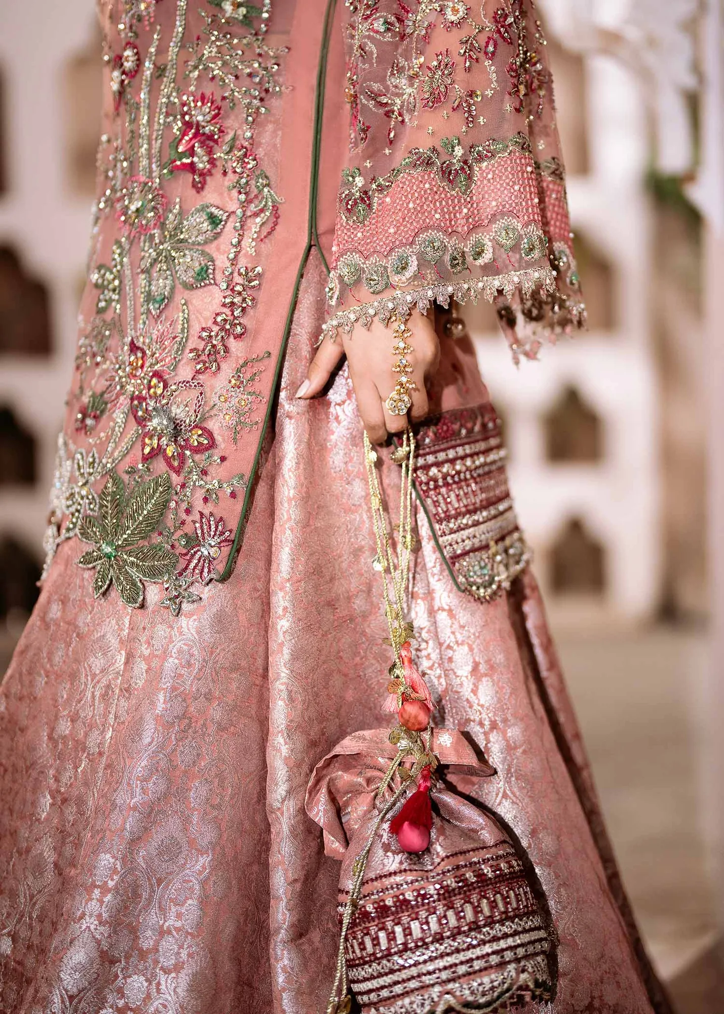Light Pink Pakistani Wedding Dress with Embellished Details 7