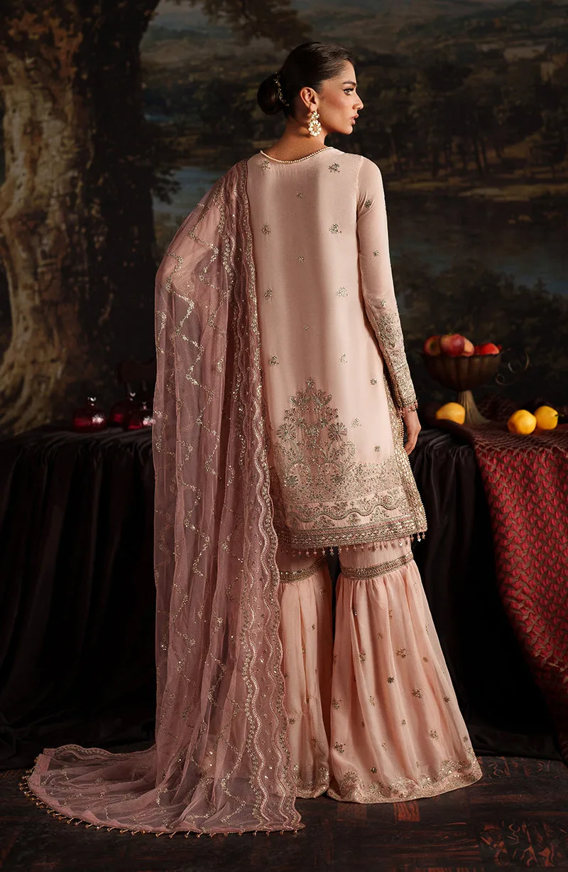 Elegant Tea Pink Sequins Chiffon Pakistani Party Dress 2