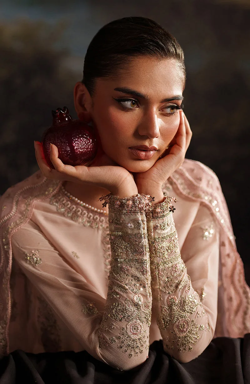 Elegant Tea Pink Sequins Chiffon Pakistani Party Dress 3