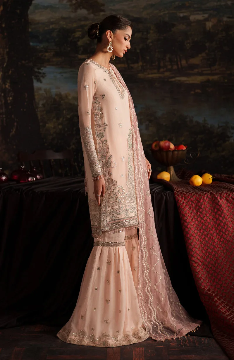Elegant Tea Pink Sequins Chiffon Pakistani Party Dress 5