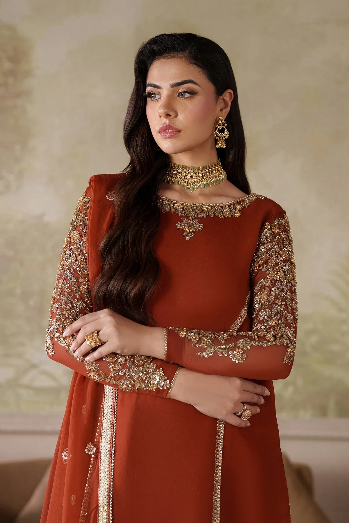 Elegant Hand Embellished Chiffon Pakistani Party Wear 5