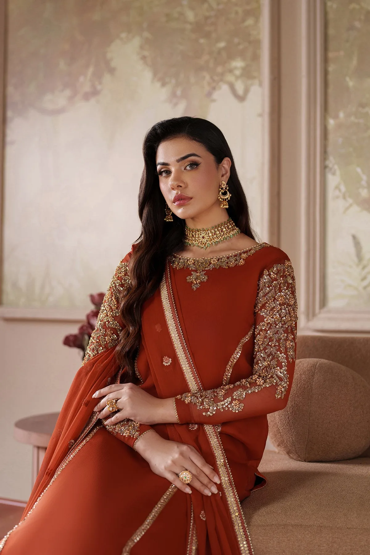 Elegant Hand Embellished Chiffon Pakistani Party Wear 6