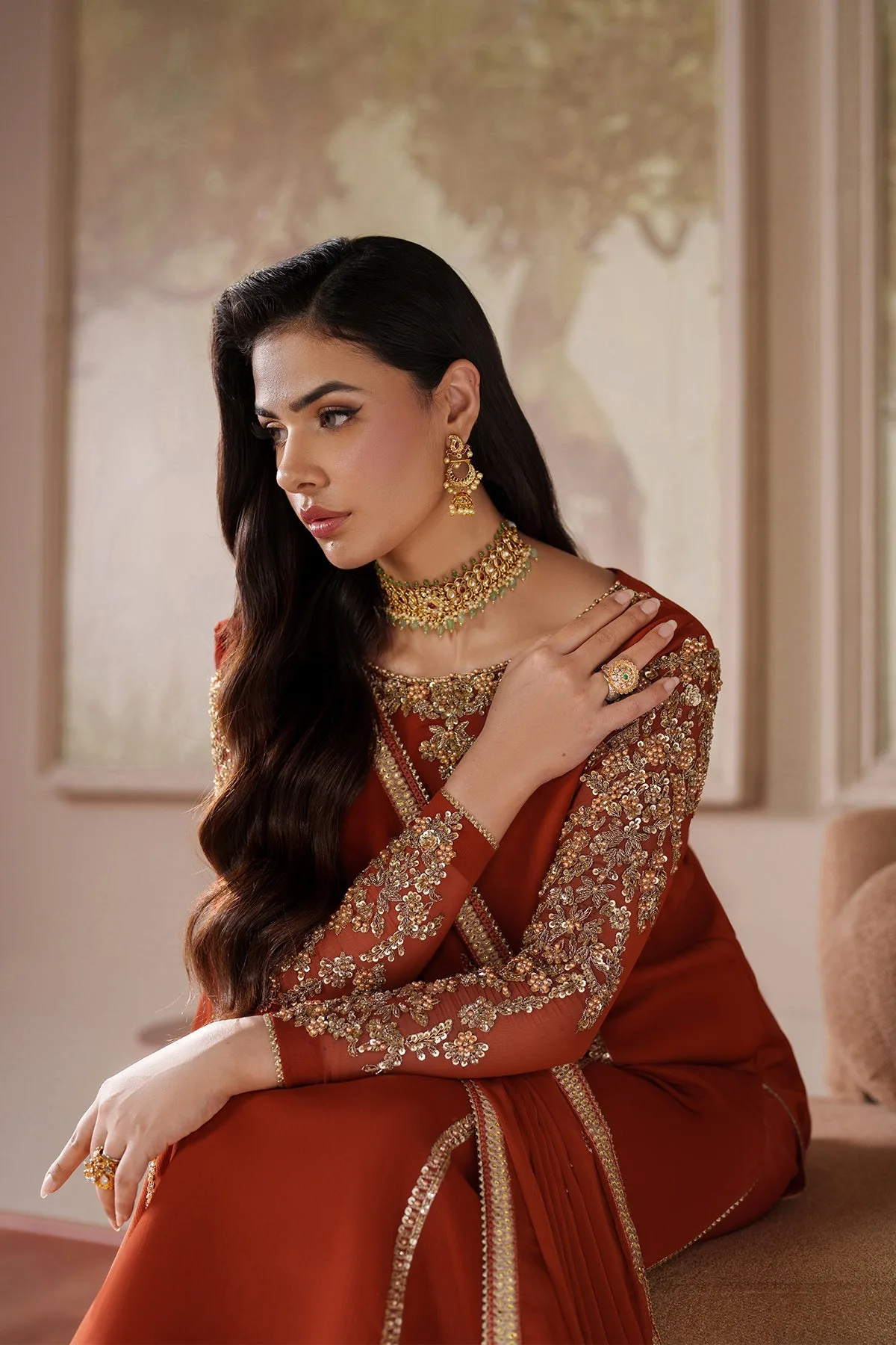 Elegant Hand Embellished Chiffon Pakistani Party Wear 7