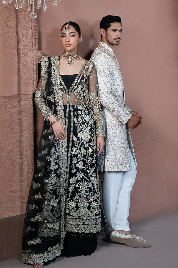 Embroidered Pakistani Bridal Dress with Raw Silk Trouser 4