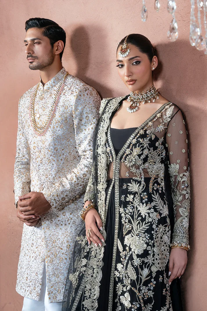 Embroidered Pakistani Bridal Dress with Raw Silk Trouser 5