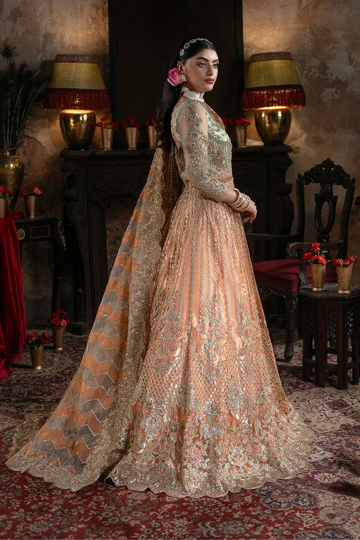 Embroidered Organza Pakistani Bridal Dress with Embellishment 5
