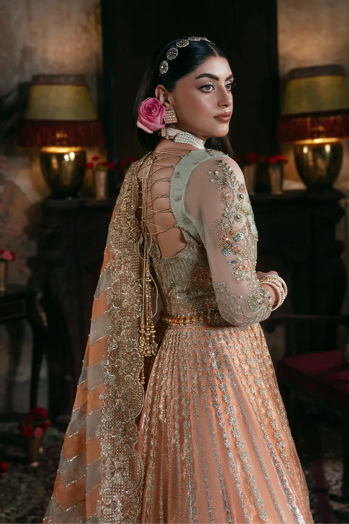 Embroidered Organza Pakistani Bridal Dress with Embellishment 6