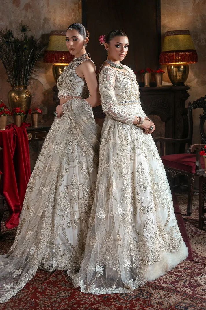 Embroidered Pakistani Bridal Dress with Organza Embellishment 3