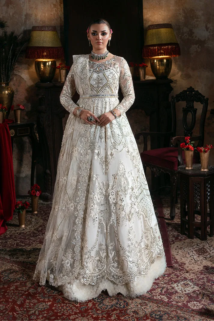 Embroidered Pakistani Bridal Dress with Organza Embellishment 4