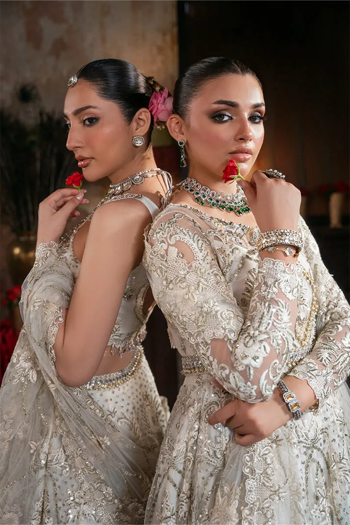 Embroidered Pakistani Bridal Dress with Organza Embellishment 6