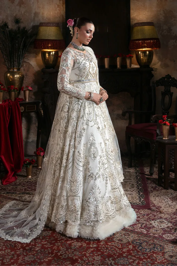Embroidered Pakistani Bridal Dress with Organza Embellishment 7