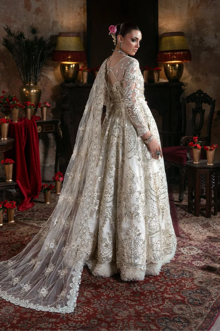 Embroidered Pakistani Bridal Dress with Organza Embellishment 9