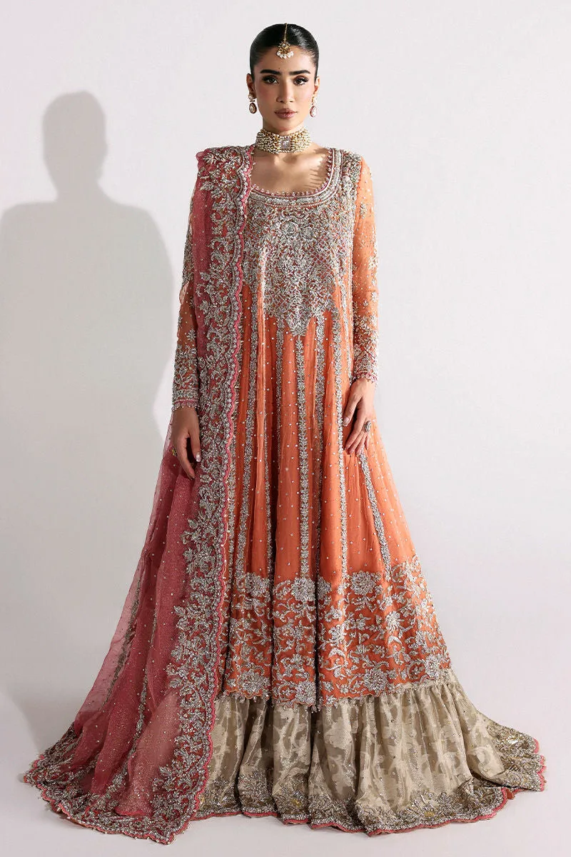 Pakistani Bridal Dress in Lehenga Frock Dupatta Style