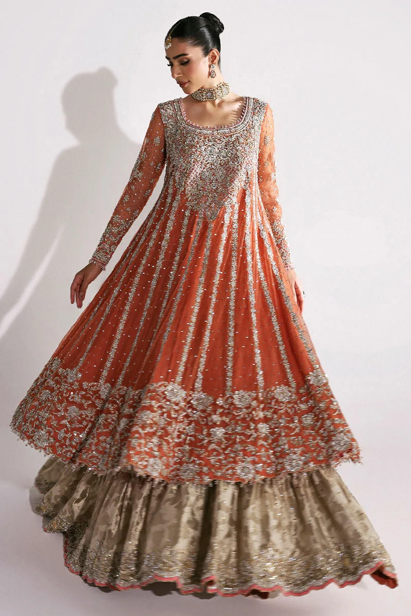 Pakistani Bridal Dress in Lehenga Frock Dupatta Style 5